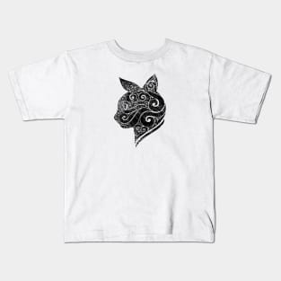 Swirly Cat Portrait Kids T-Shirt